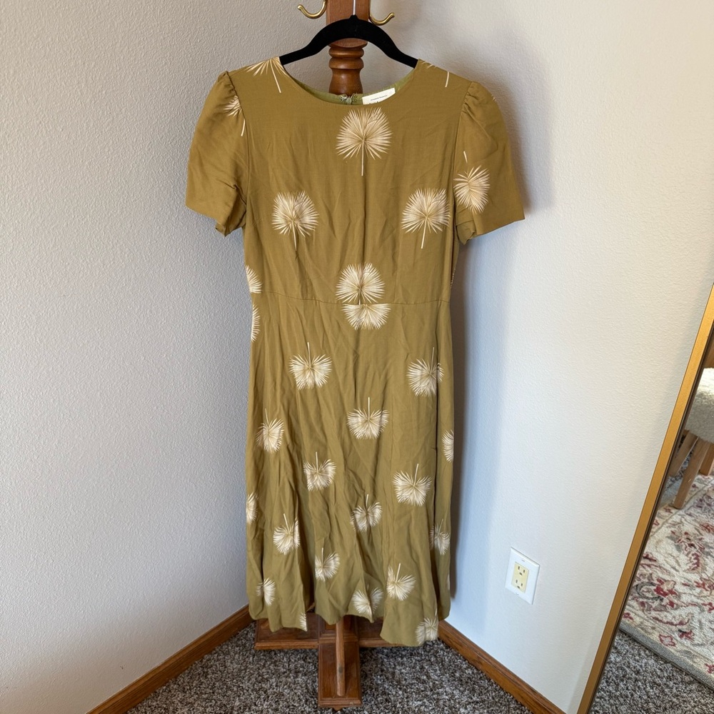 Bohme Olive Midi Fit and Flare Dress
